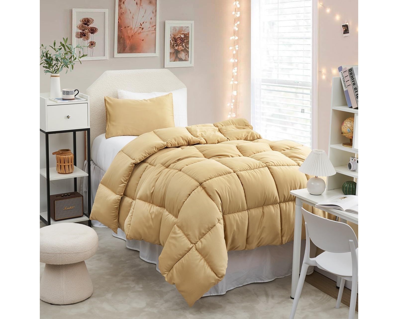 Snorze Cloud Comforter Set - Coma Inducer Ultra Cozy Bamboo - Oversized Comforter in New Wheat,TXL