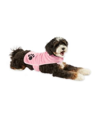 Bone Dry Terry Microfiber Pet Robe Embroidered Paw Print