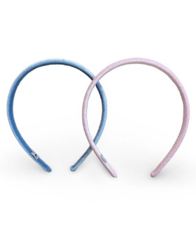 Classic Thin Padded Headband Set - Pink + Blue
