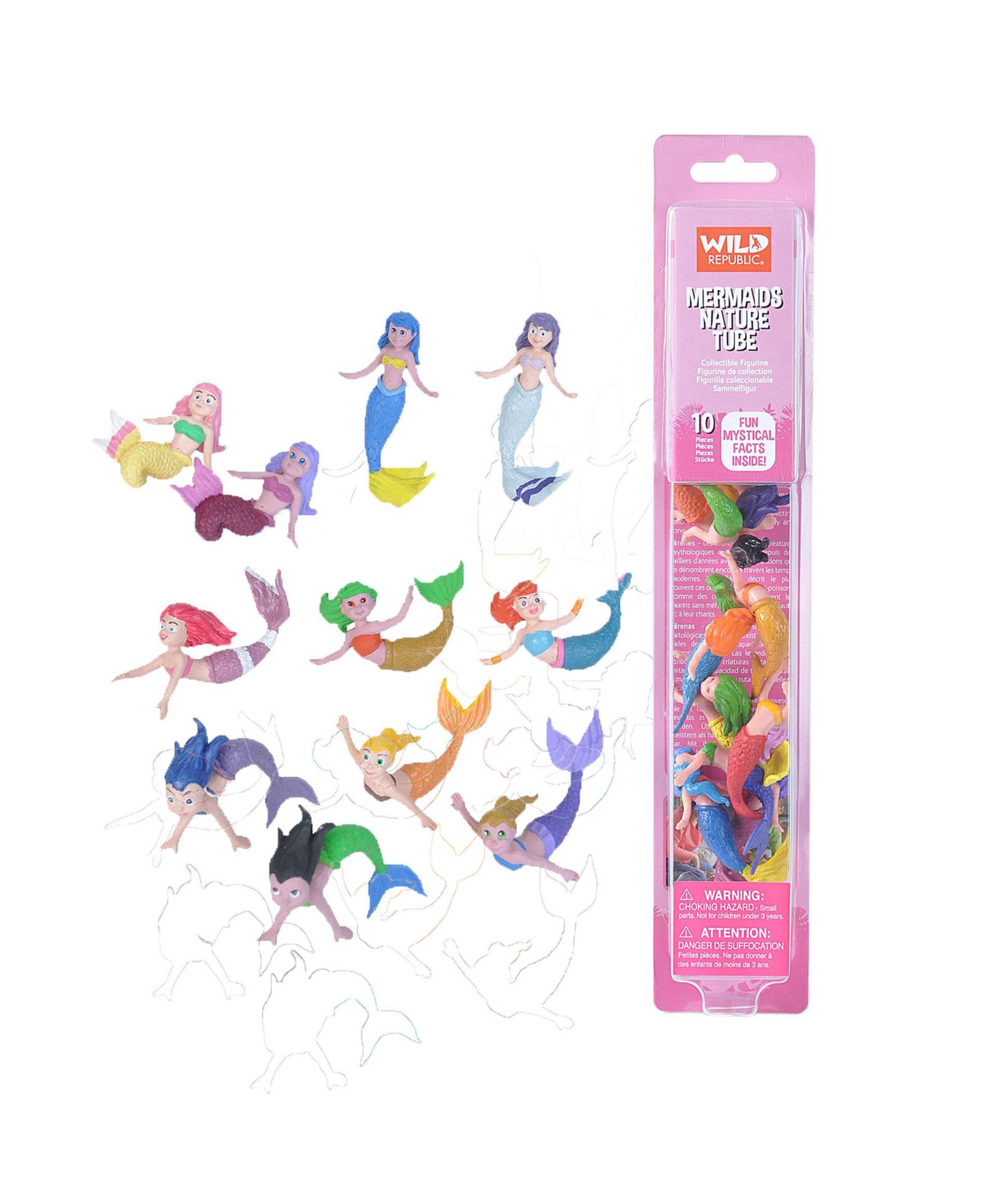 Wild Republic Nature Tube фигурки русалок, 10 штук