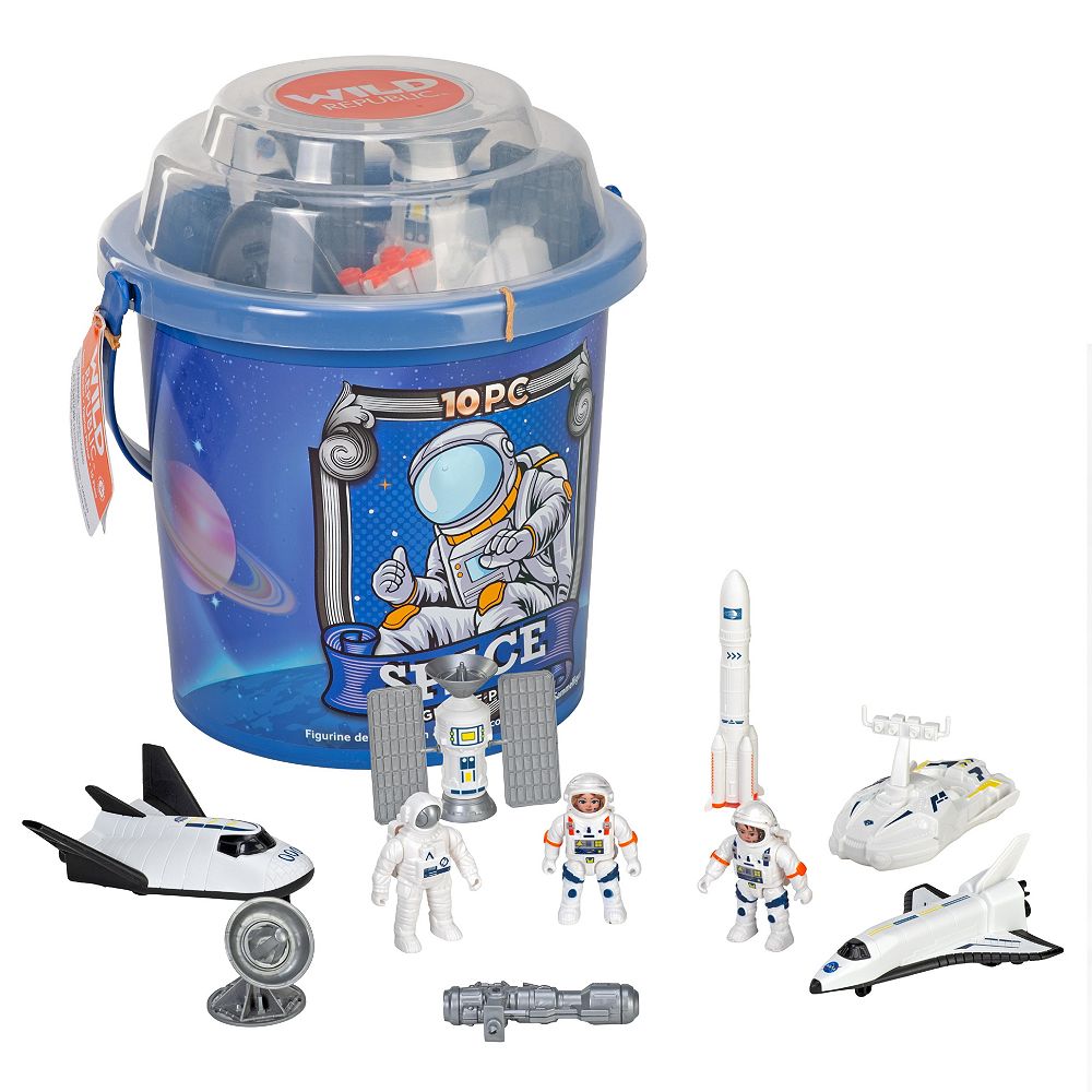 Игрушечные фигурки Wild Republic Bucket Space, 6 штук, идеально для интерактивной игры
