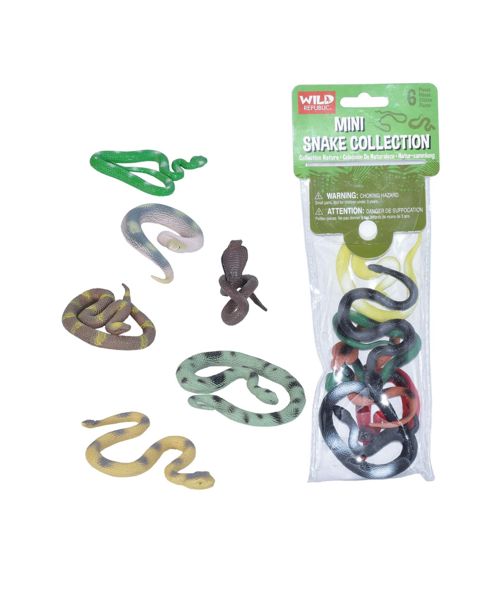Фигурки змей Wild Republic Polybag Mini, 6 Pieces