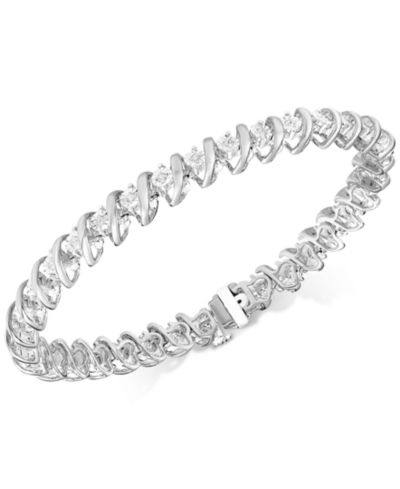 Macy's Браслет Diamond Tennis из стерлингового серебра (1/2 ct. t.w.)