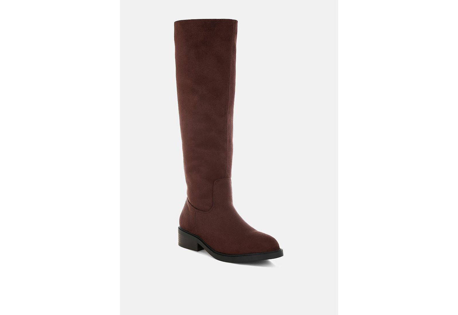 London Rag Women's Chiru Round Toe Microfiber Calf Boots