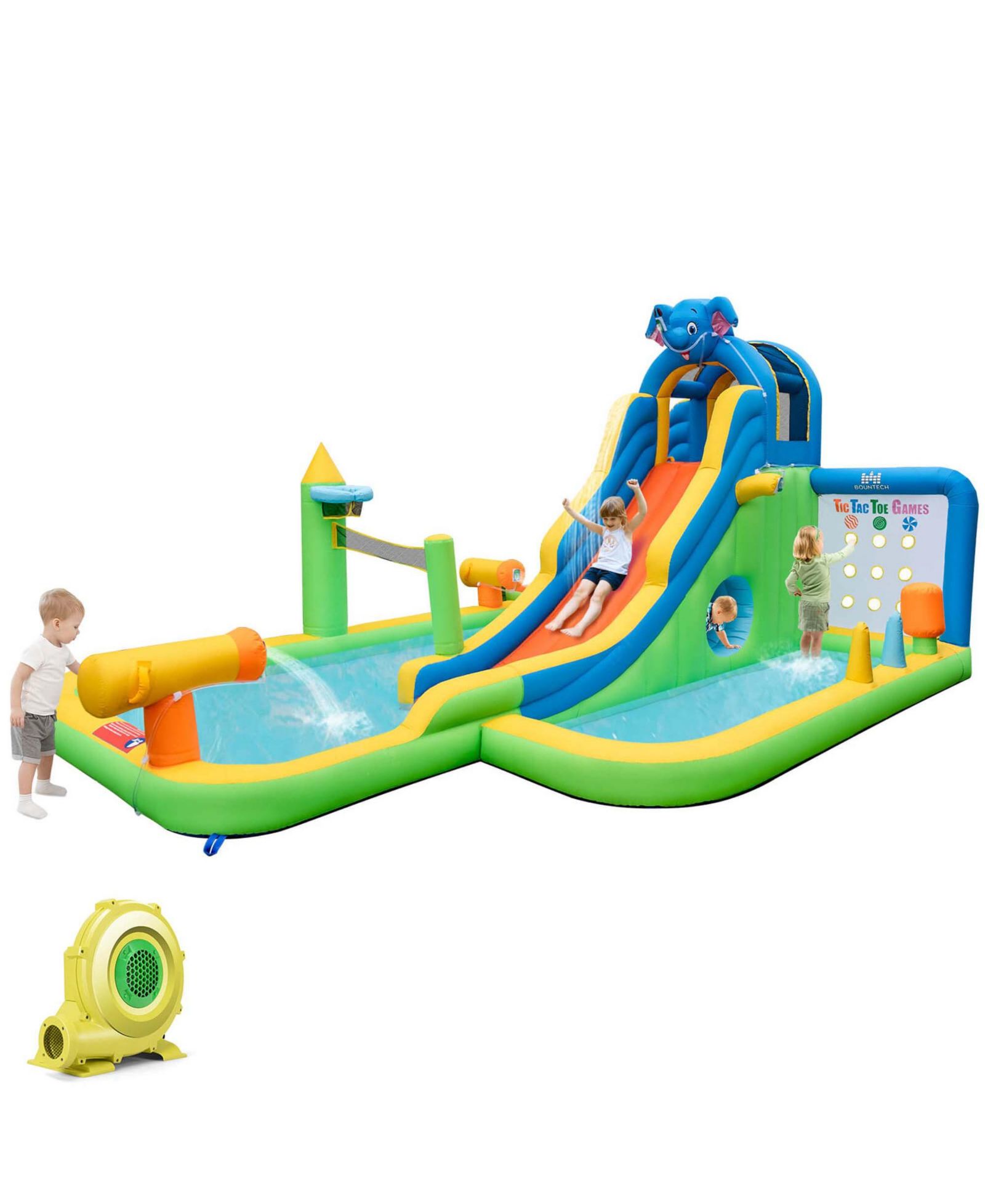 Inflatable Water Slide Giant Water Park for Kids Backyard Fun with 950W Blower