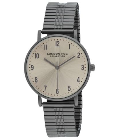 London Fog Unisex Baldwin Black Link Alloy Watch, 37mm