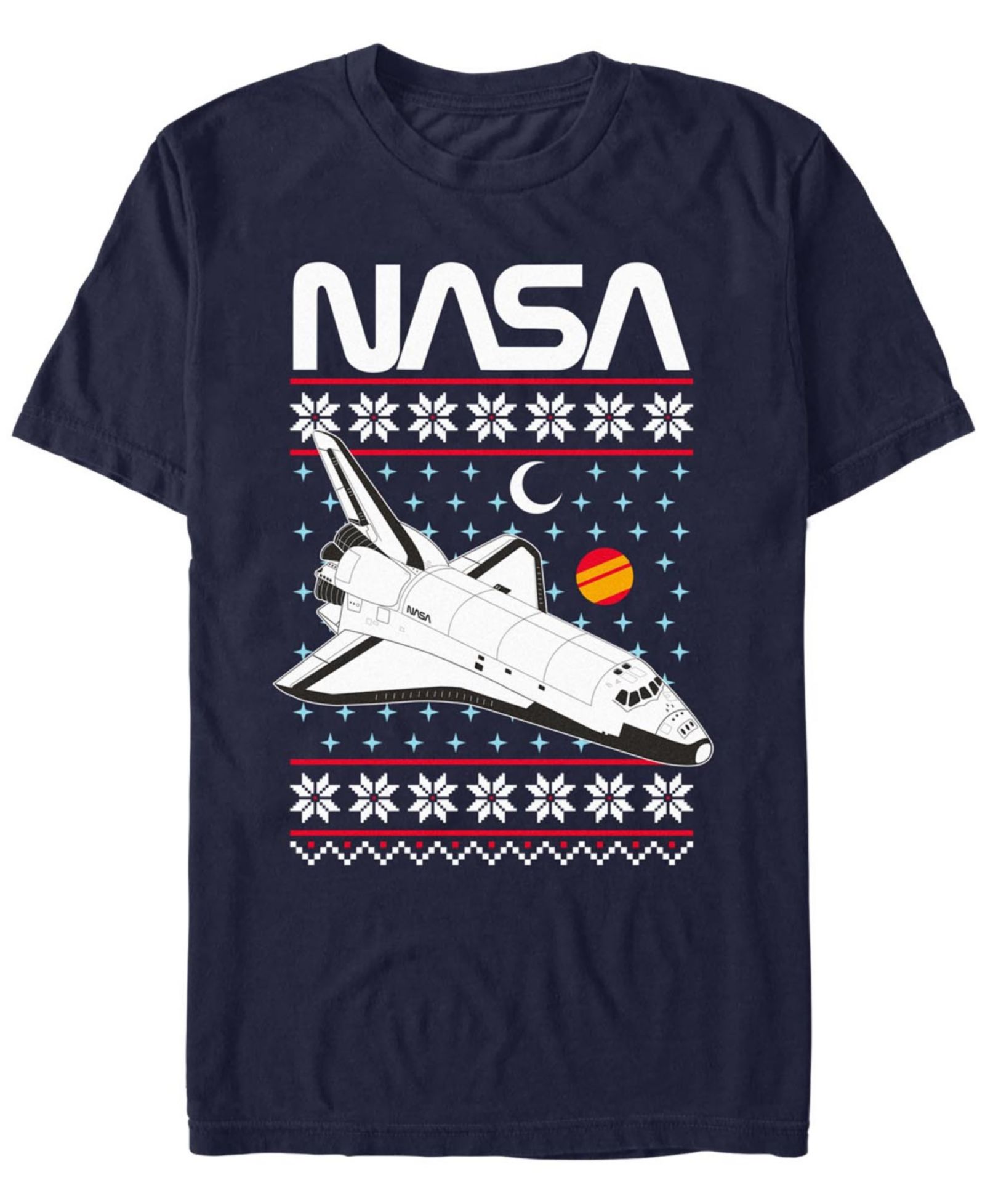 Fifth Sun Men's NASA Shuttle Xmas Short Sleeve T-Shirt