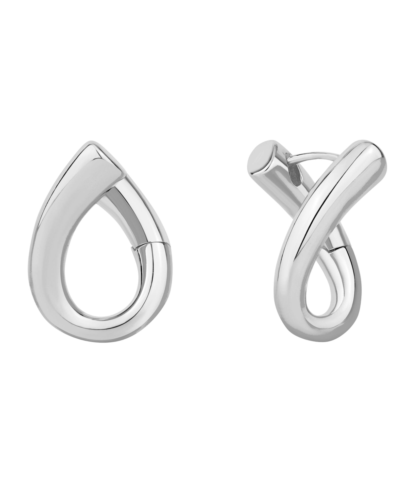 Серьги-кольцо And Now This Silver and Gold Hinged Twist