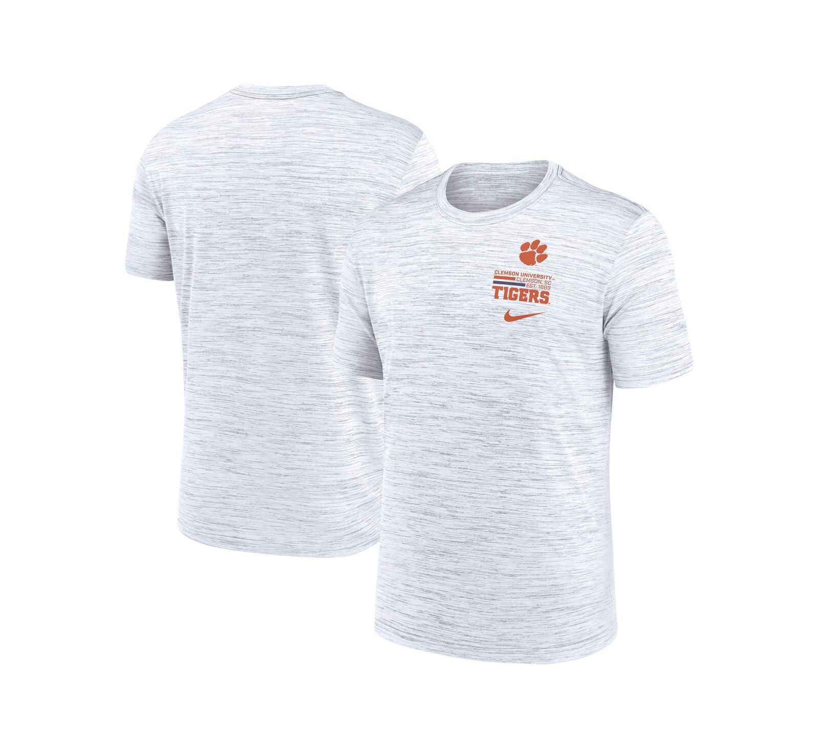 Nike Мужская футболка Clemson Tigers Velocity Stacked Performance, белая