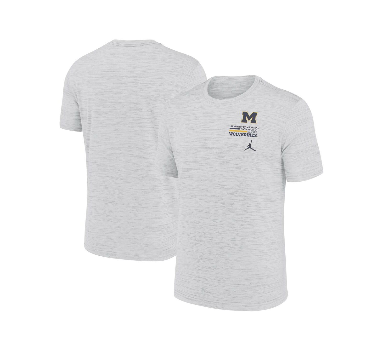 Мужская футболка Jordan White Michigan Wolverines Velocity Stacked Performance