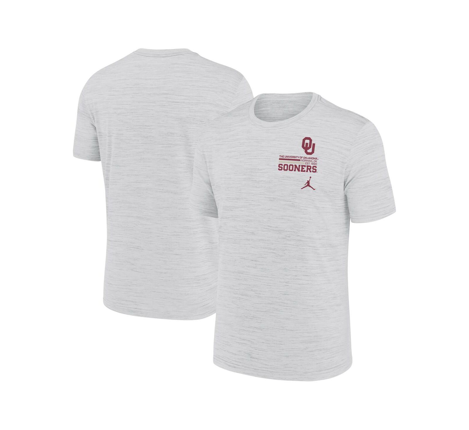 Мужская футболка Jordan Oklahoma Sooners Velocity Stacked Performance, белая