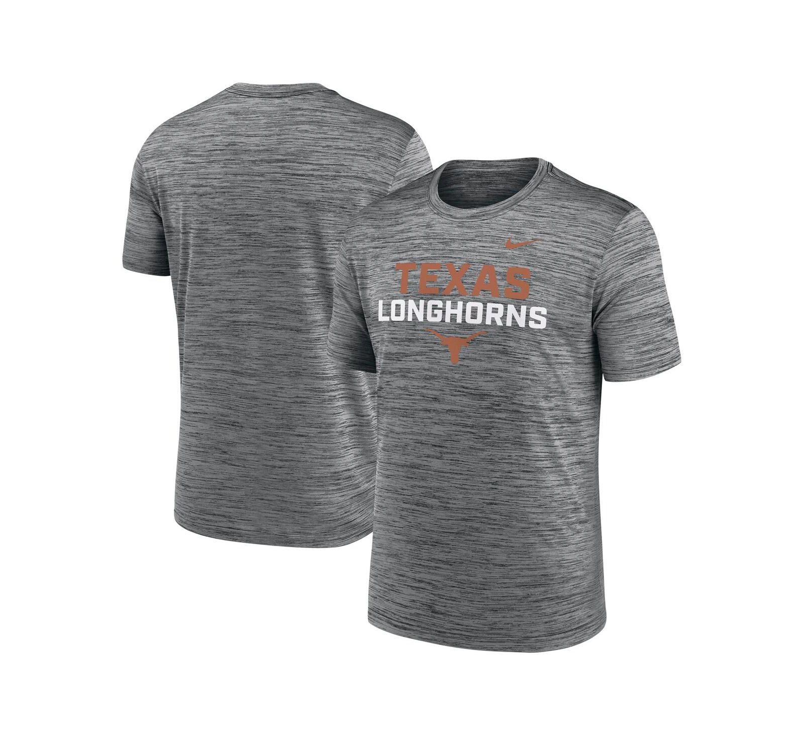 Футболка Nike Men's Anthracite Texas Longhorns Campus Center Stack Velocity Performance