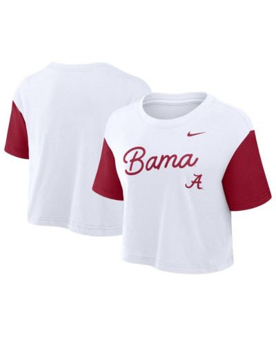 Женская укороченная футболка Nike Alabama Crimson Tide White/Crimson