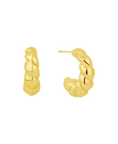 Серьги And Now This 18K Gold Plated Twisted Puff C-Hoop