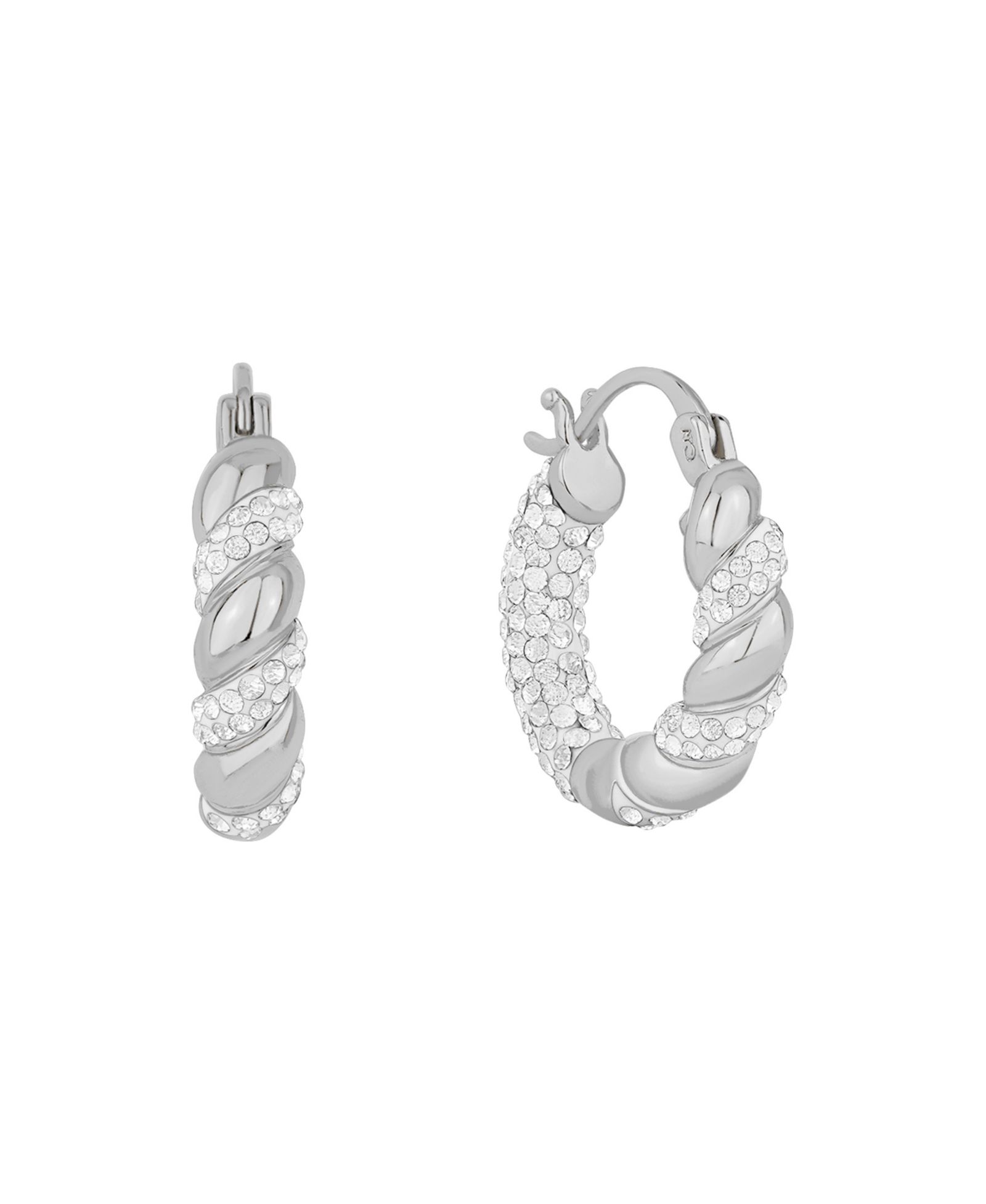 Серьги-кольца And Now This Clear Crystal Click Top Hoop