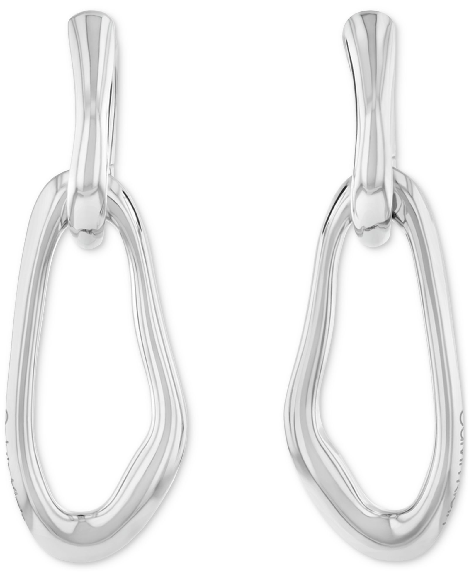 Серьги-подвески Calvin Klein Silver-Tone CK Statement Links