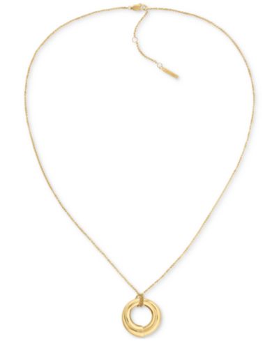 Подвеска Calvin Klein Gold-Tone CK Spiral, 22" + 2" extender