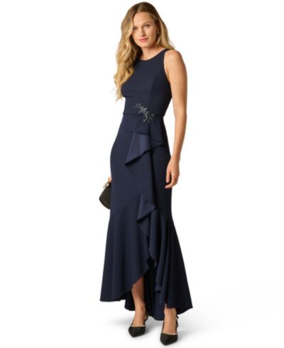 Вечернее платье Adrianna Papell Women's Cascading-Ruffle Crepe Gown