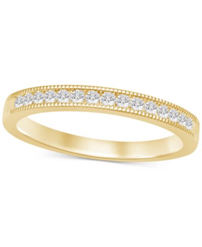 Свадебное кольцо Diamond Milgrain Bead (1/6 ct. t.w.) в 14k Gold