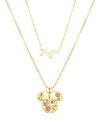 Disney Pink кулон-ожерелье с кристаллами и цветком Минни Маус