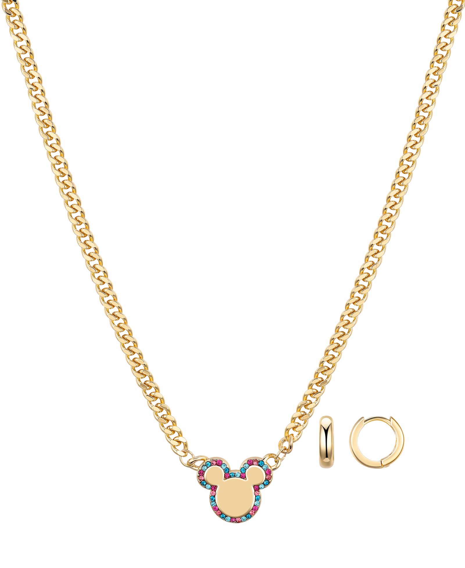 Комплект из ожерелья и серег Disney Mickey Mouse Crystal Multi Color