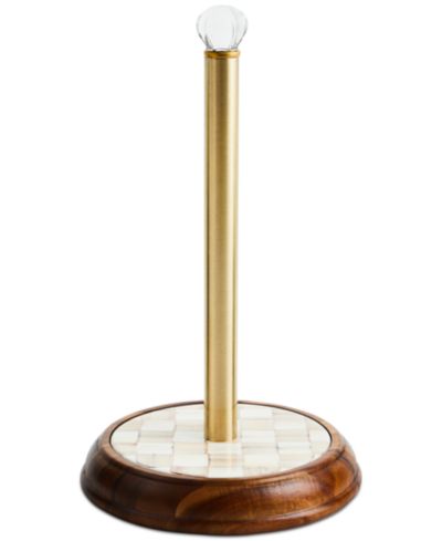 Держатель для бумажных полотенец Mackenzie-Childs Mocha Check Wood
