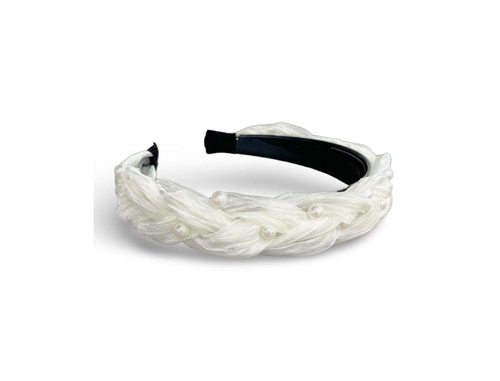 Blushing Braid Headband - White Pearl