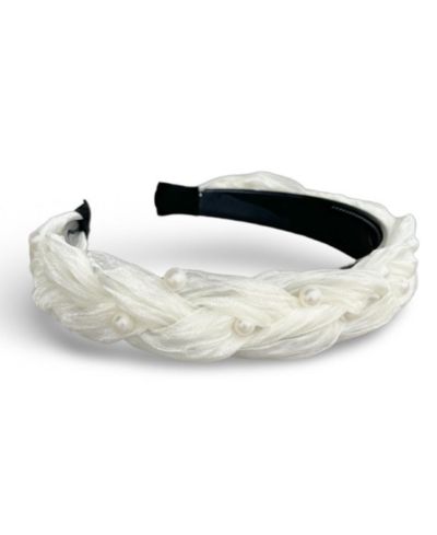 Blushing Braid Headband - White Pearl