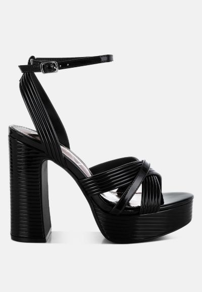 London Rag Women's Socialite Metallic Ankle Strap Heel Sandals