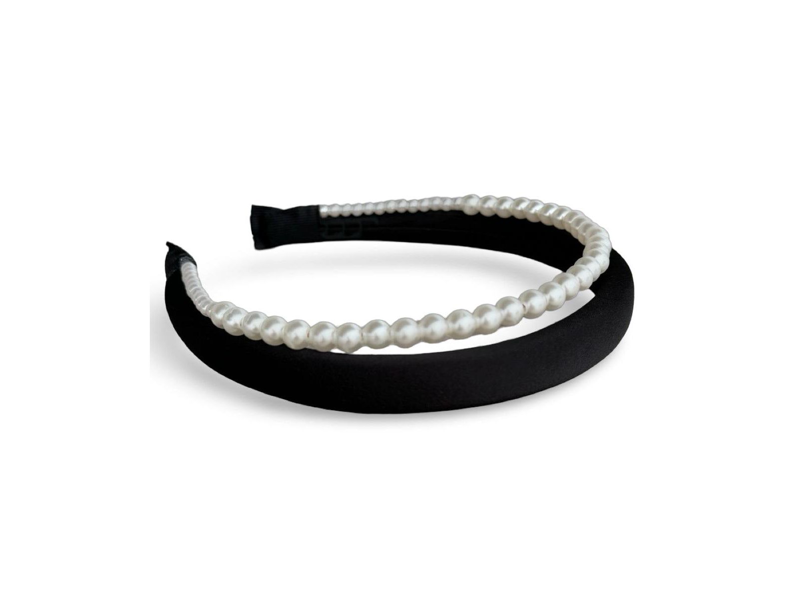 Набор повязок на голову Classic Double Headband Set - Black and Pearl