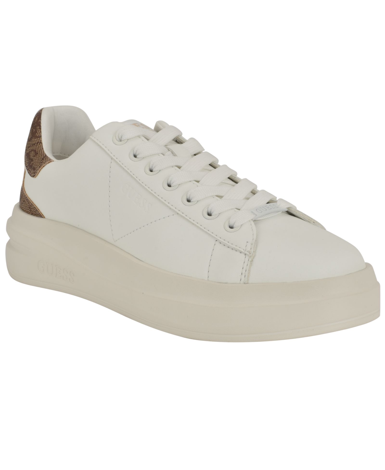 GUESS Women's Elbina Contrast Heel Lace-Up Sneakers