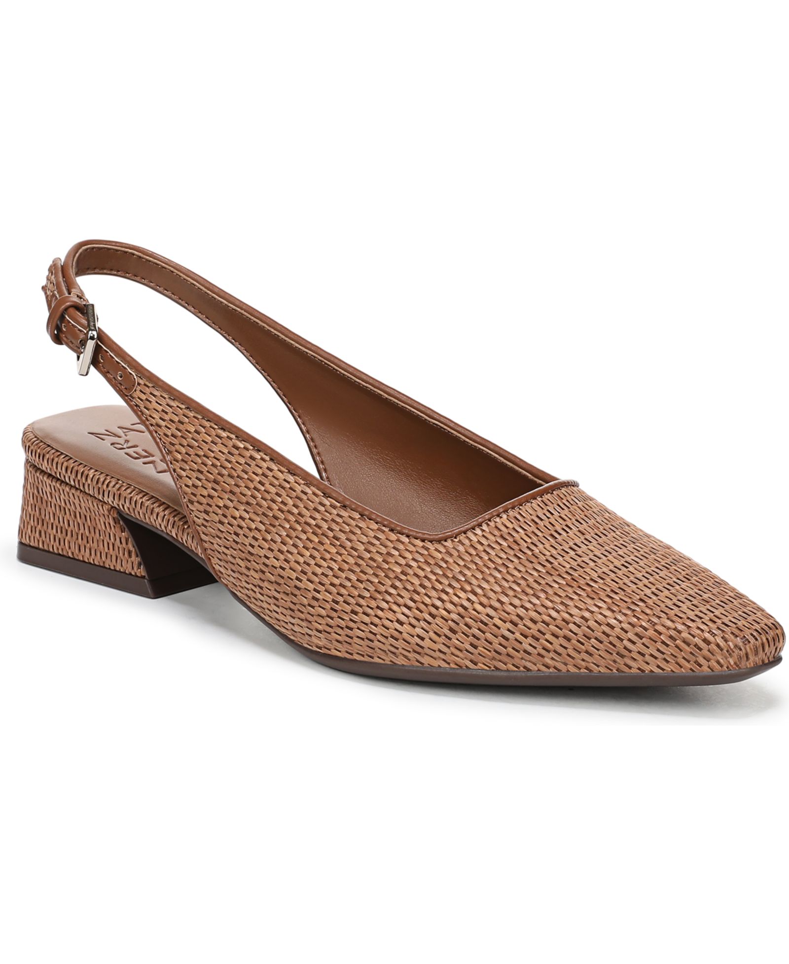 Naturalizer Women's Ginger 2 Snip Toe Asymmetrical Low Block Heel Slingbacks
