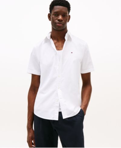 Tommy Hilfiger Мужская рубашка Short Sleeve Flex Poplin Regular Fit