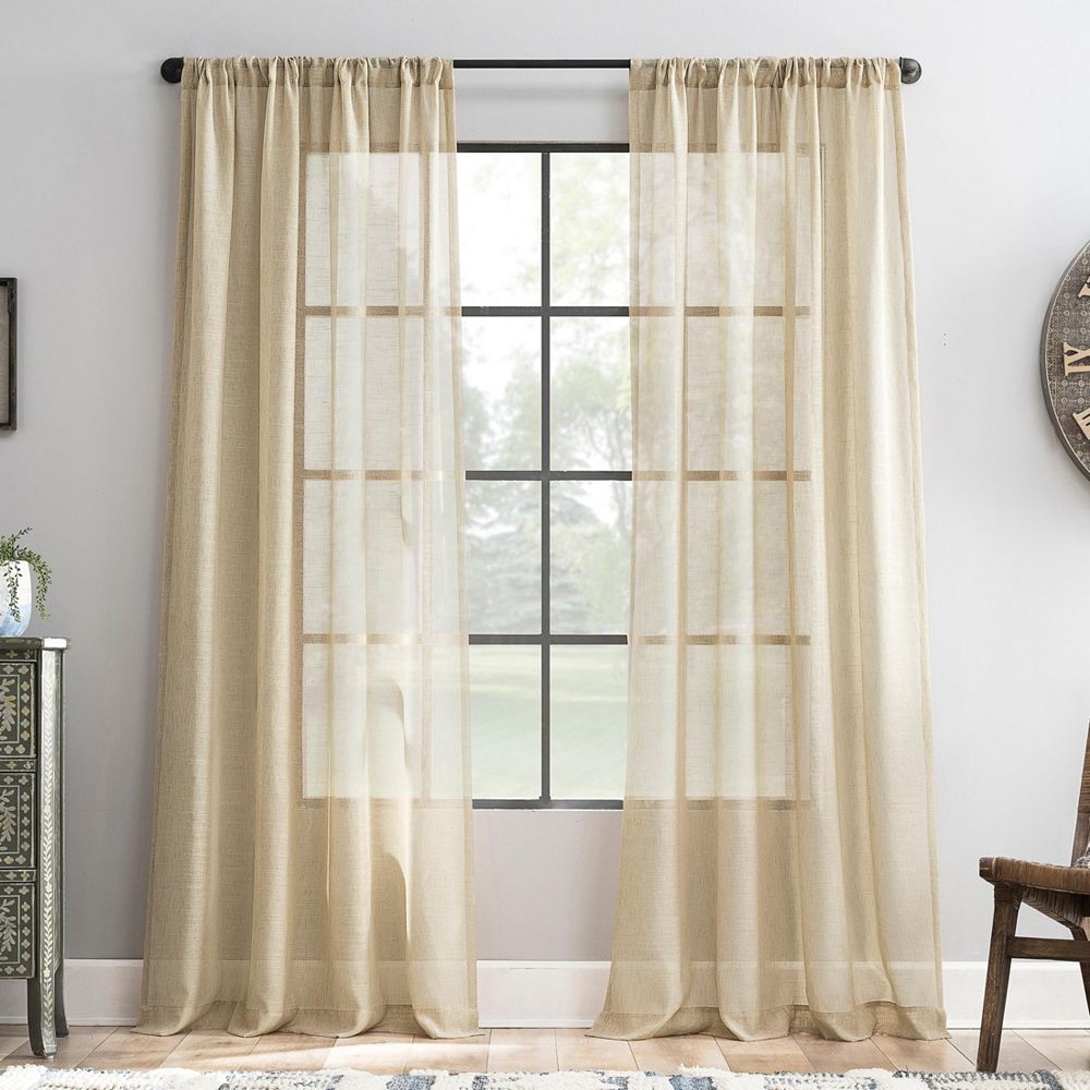 Slub Textured Linen Blend Curtain