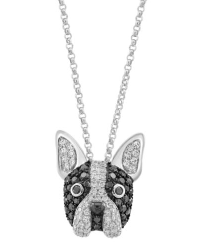 Подвеска EFFY® White Diamond & Black Diamond в 14k White Gold, 18"