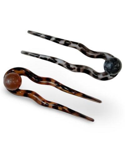 French Hair Pin Set - Tortoise + Pearl