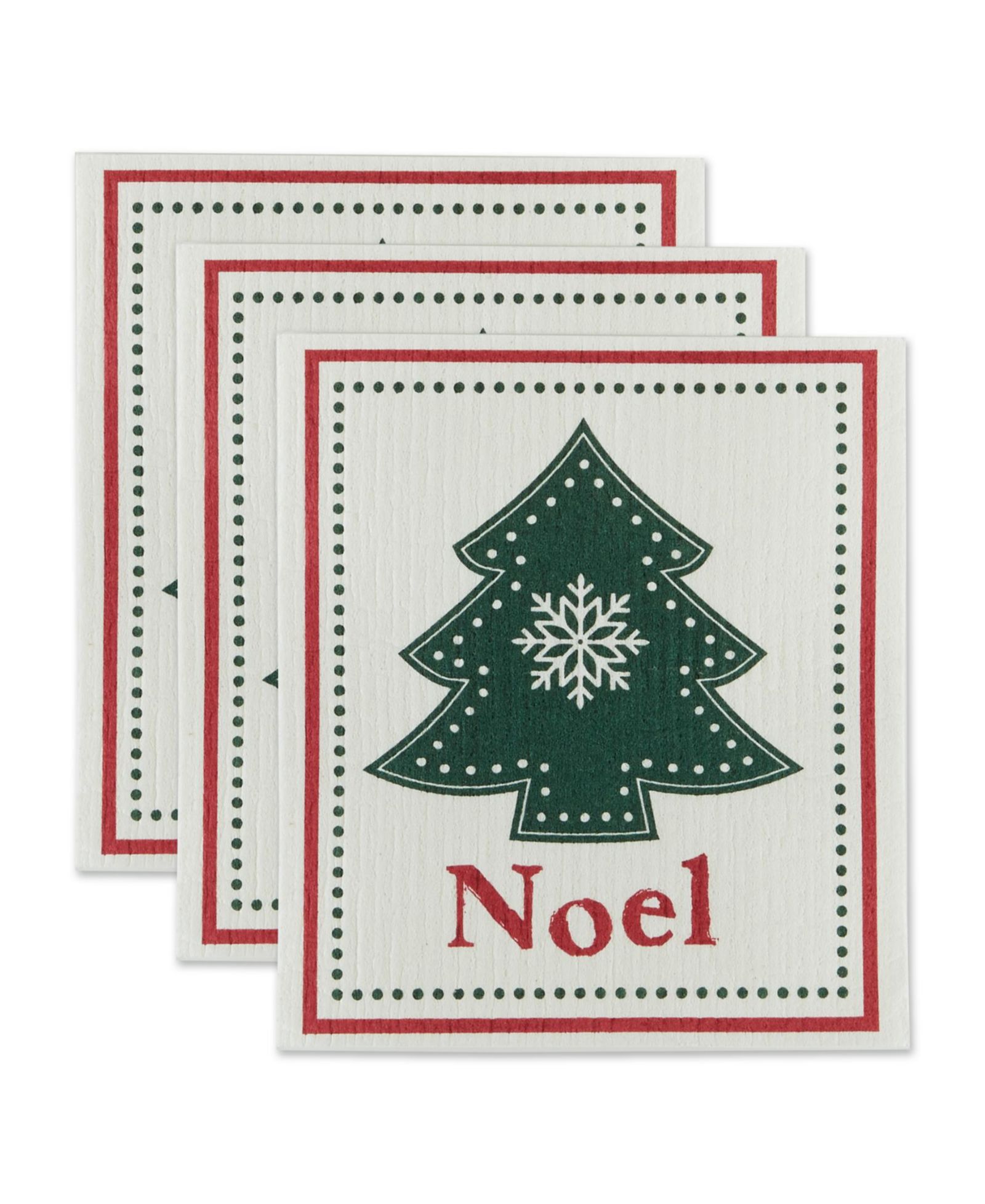 Набор из 3 кухонных полотенец Design Imports Noel Tree Swedish Dishcloth