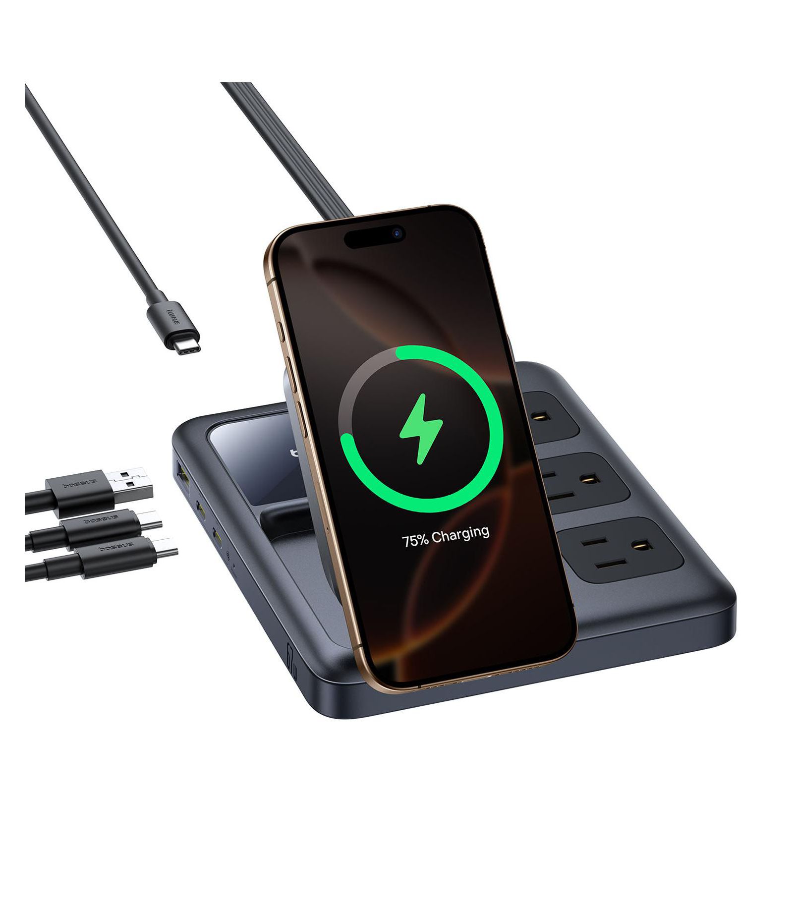 Baseus Nomos 8-in-1 Magnetic Qi2 67W Wireless Charging Station Compatible with Laptops, Tablets, Smartphones, and Earbuds