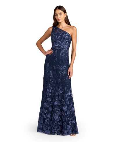 Mac Duggal Женское вечернее платье с кружевной вышивкой на одно плечо
