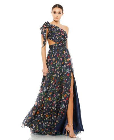 Женское вечернее платье Mac Duggal с открытым плечом и разрезом