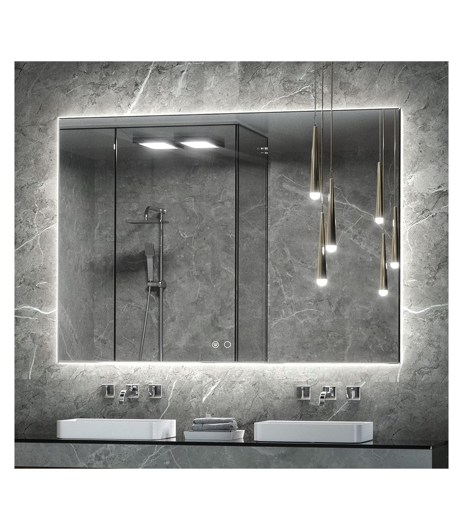 Зеркало для ванной keonjinn LED Backlit Frameless Lighted, Brightness Adjust