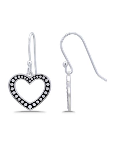 Серьги-крючки с бусинами и окисленным металлом Macy's Oxidized Beaded Open-Heart
