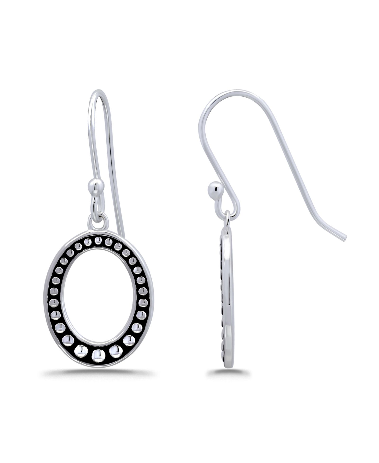 Серьги-крючки Macy's Oxidized Beaded Oval