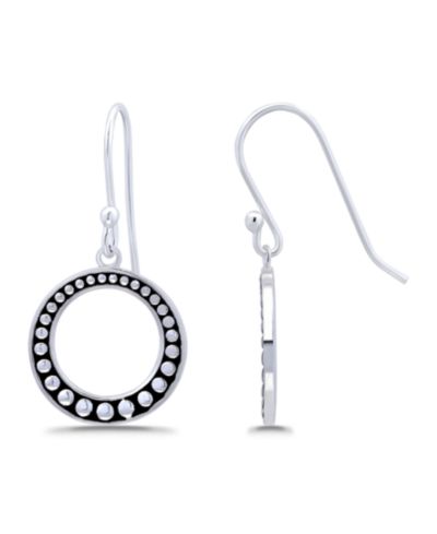 Серьги Macy's Oxidized Beaded Open Circle Fish-Hook