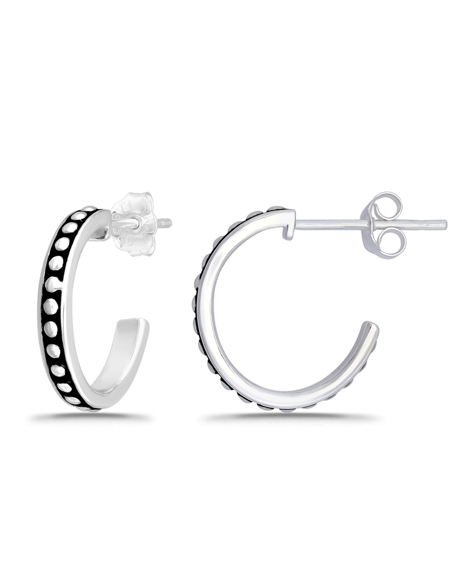 Серьги-кольца Macy's Oxidized Oval Half Hoop