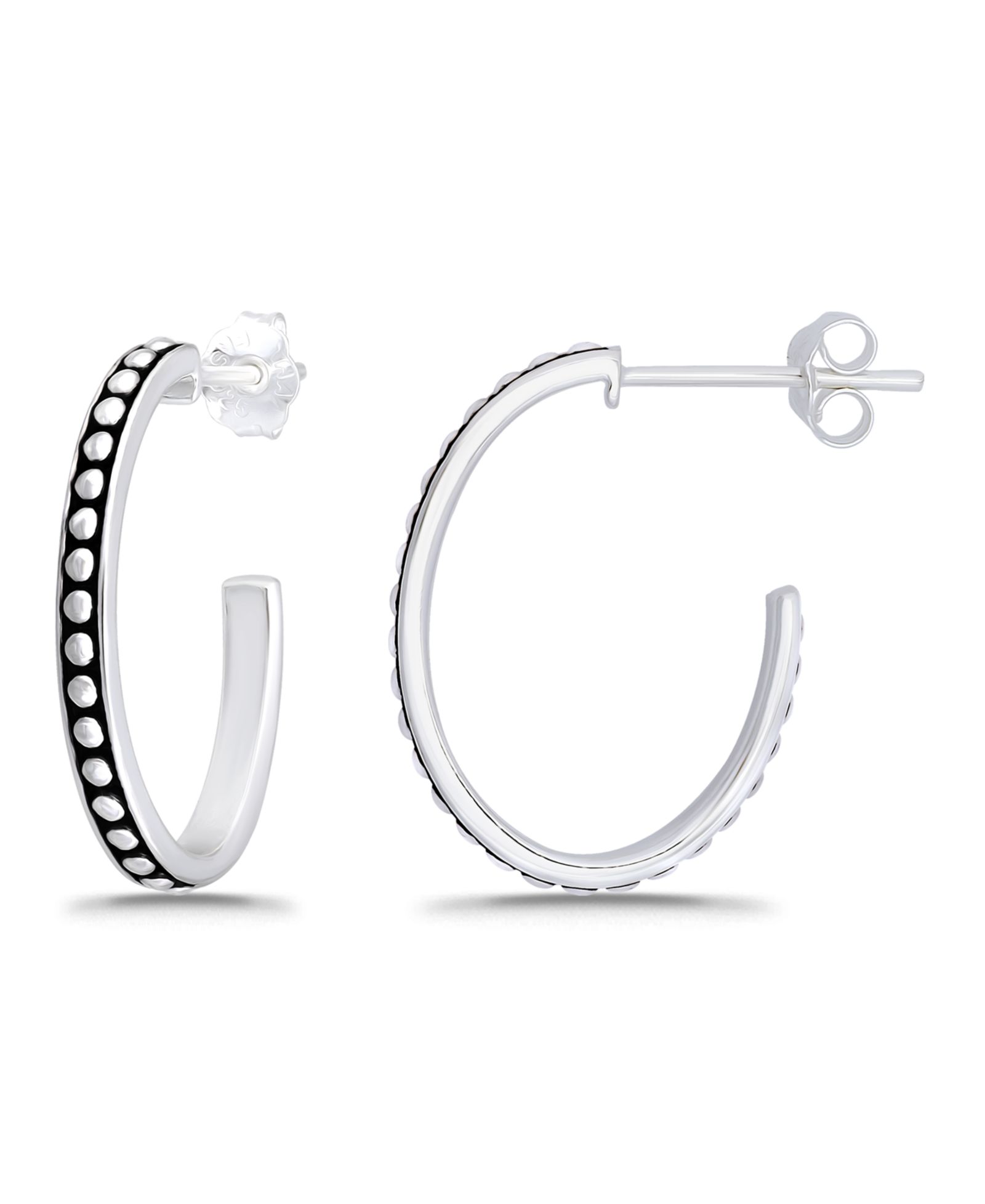 Серьги-кольца Macy's Oxidized Oval Half Hoop