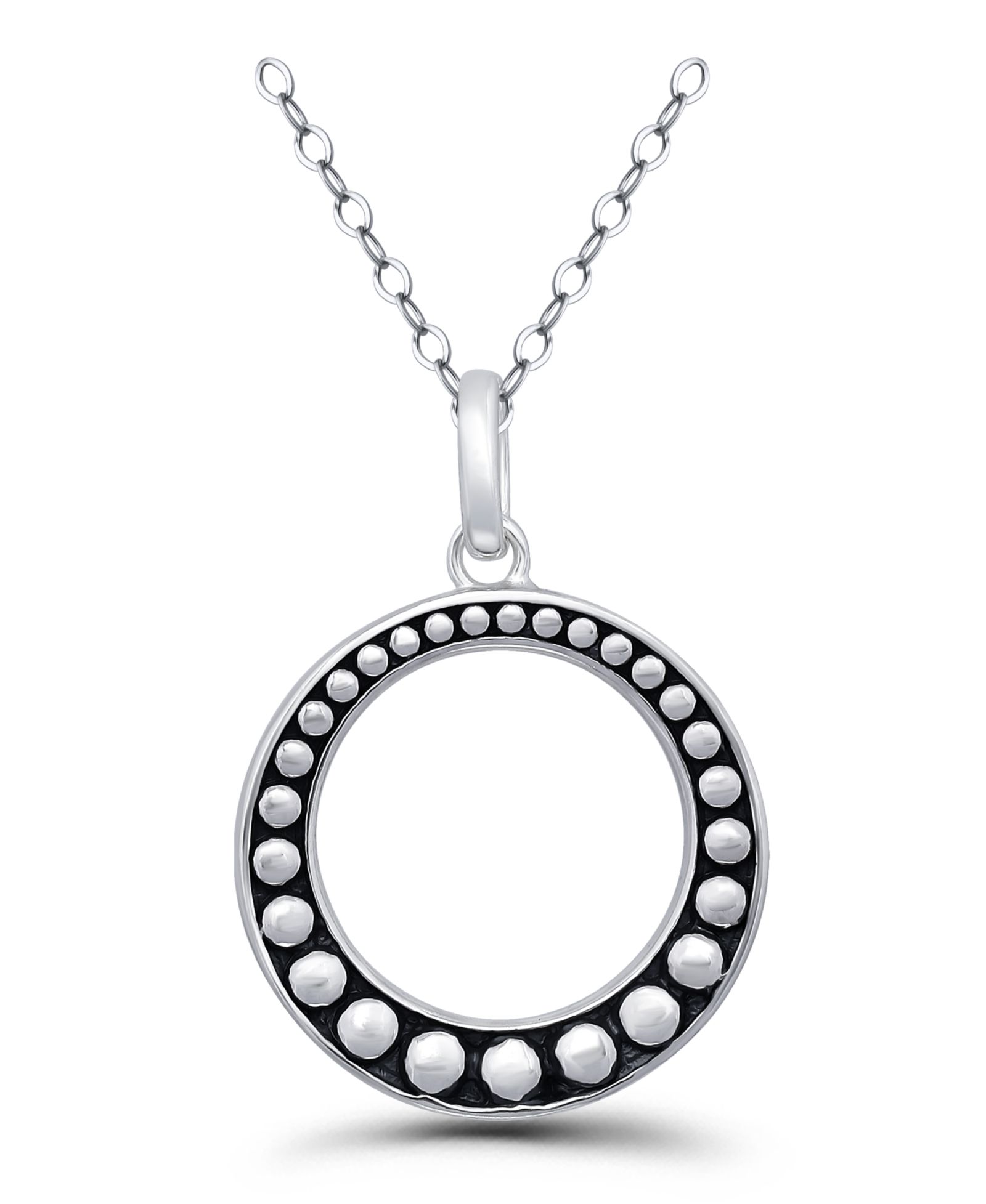 Подвеска Oxidized Beaded Open Circle