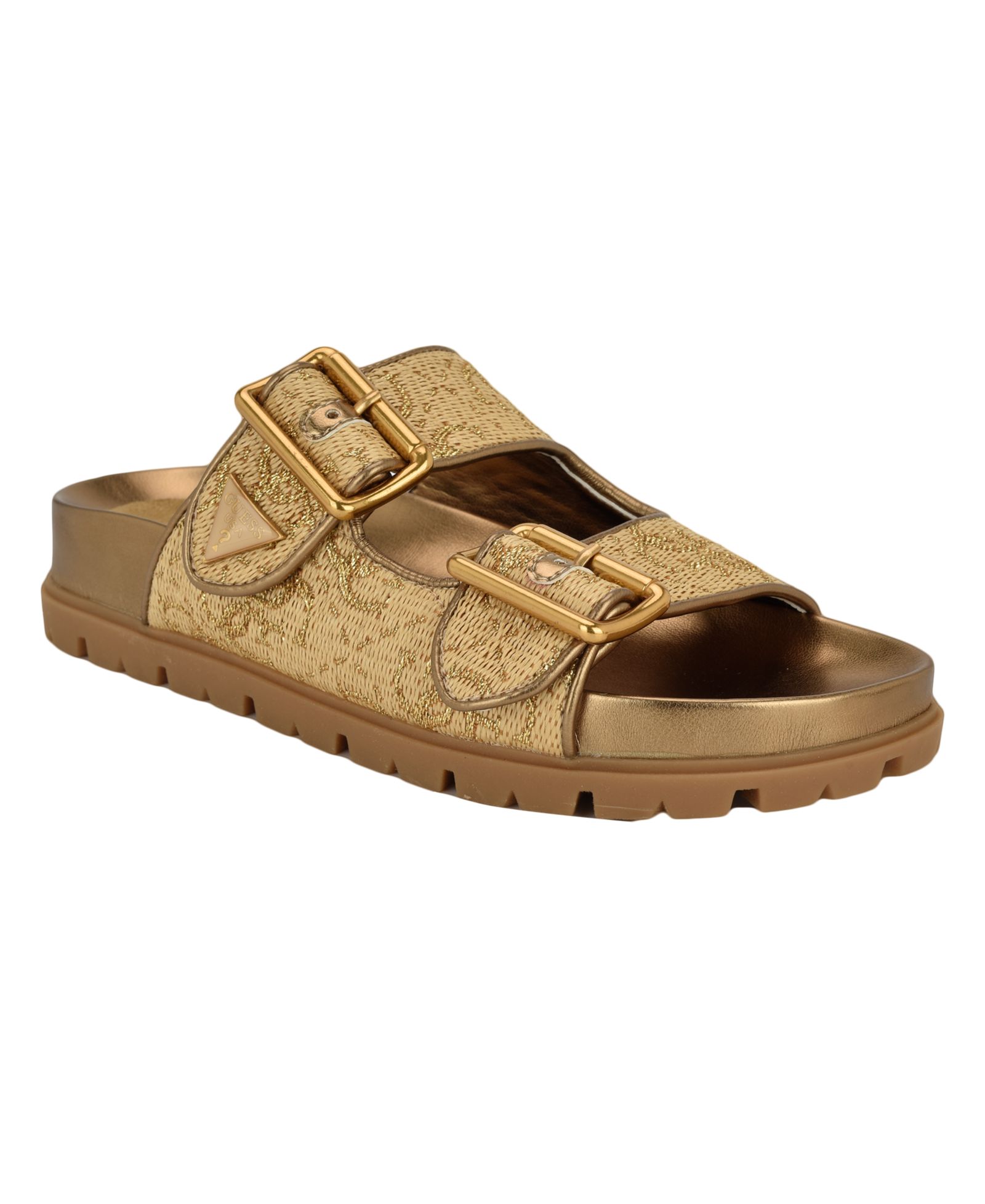 GUESS Women's Fasten Double-Buckle Footbed Sandals