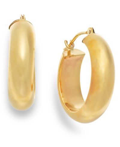 Широкие серьги-кольца в 10k Gold