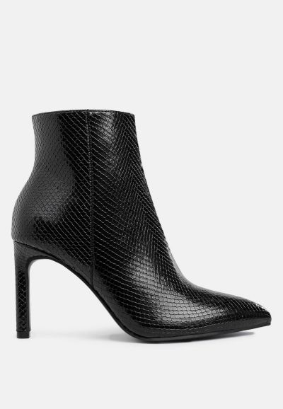 London Rag Womens Tatria Textured Stiletto Heel Ankle Boots